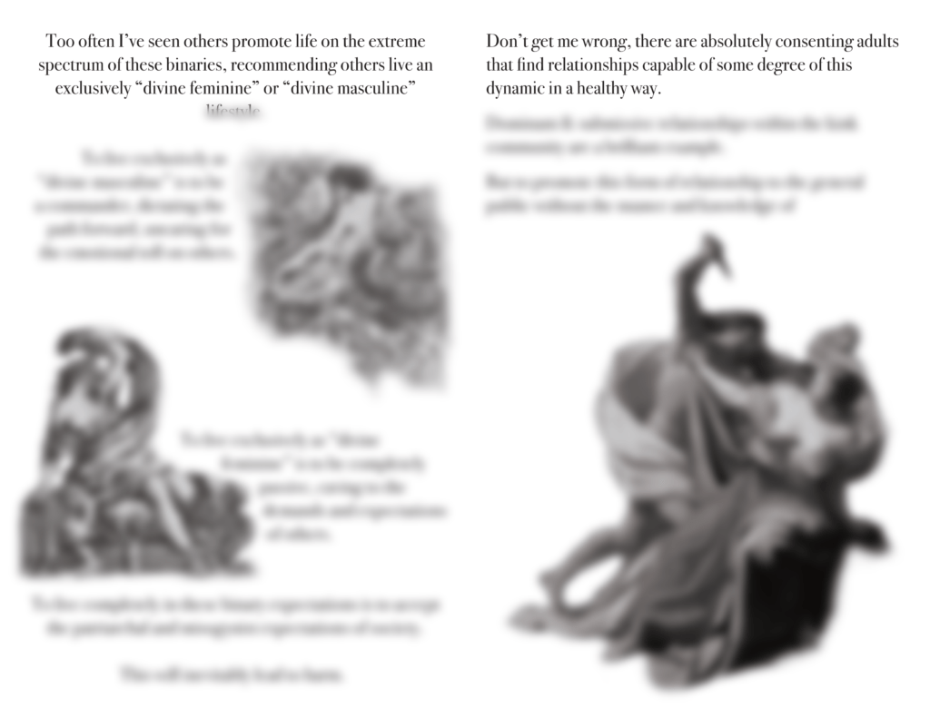 Partially blurred screenshot previews of the zine.